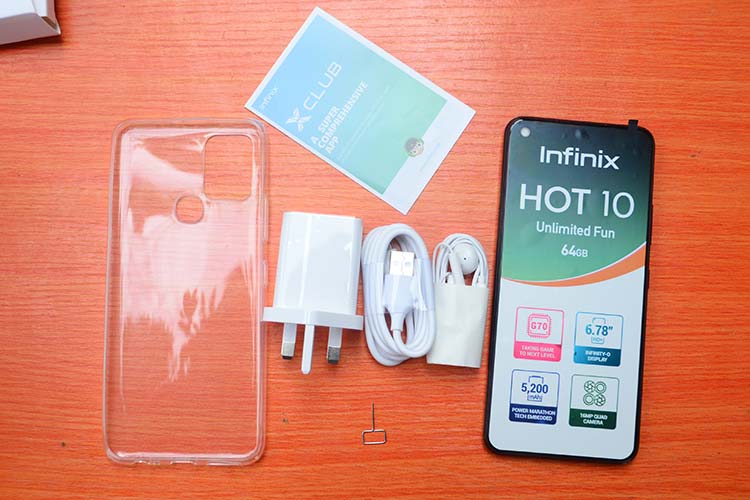 Infinix Hot 10 Unboxing Box Accessories